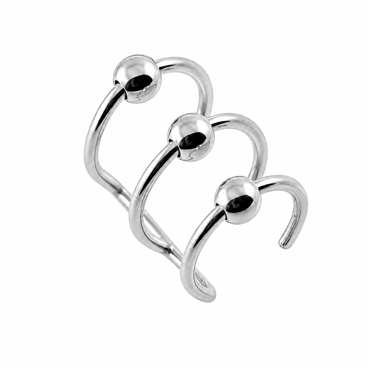 316L Surgical Steel Clip-On Bar Closure Ring for Ear & Lip Piercings