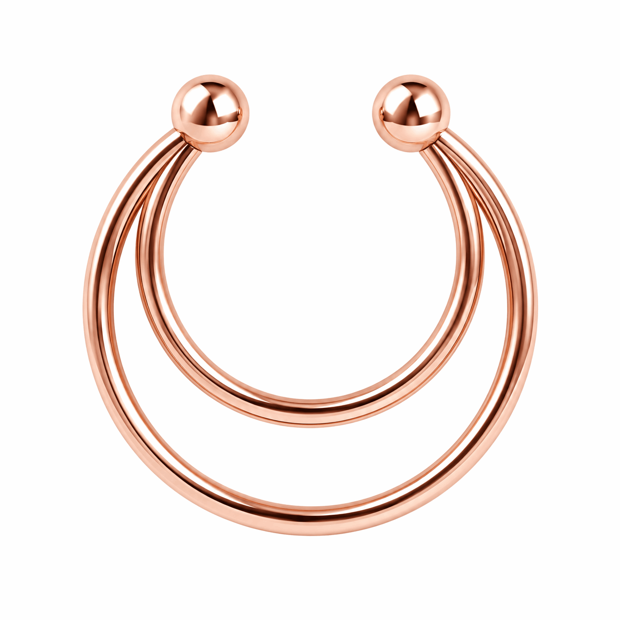 Surgical Steel Twin Circular Fake Septum Ring – 16G (1.2mm) 8mm