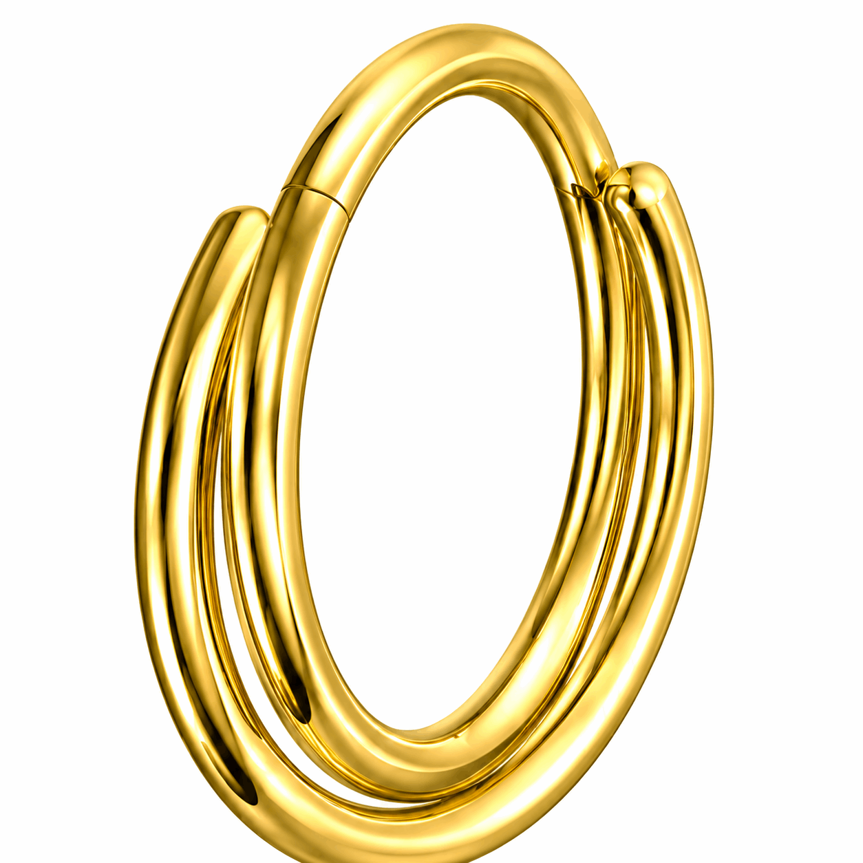 316L Surgical Steel Double Row Twisted Hinged Segment Clicker Ring – 16G (1.2mm) 8mm