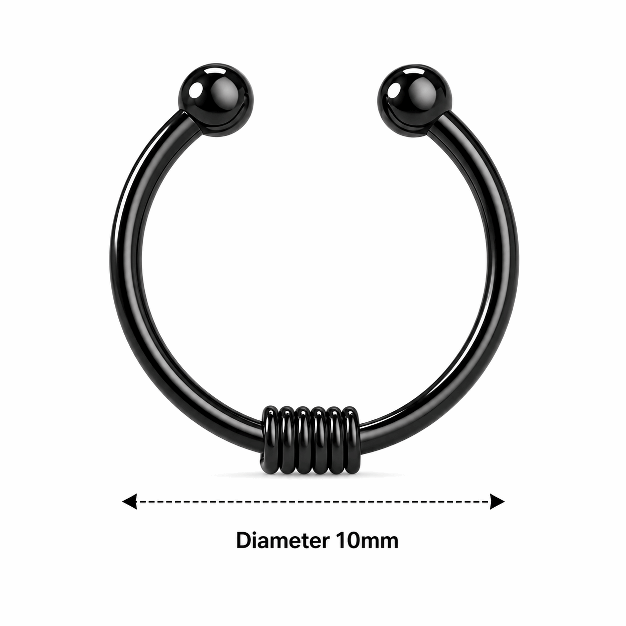 Surgical Steel Circular Spring Fake Septum Piercing – 16G (1.2mm) 10mm