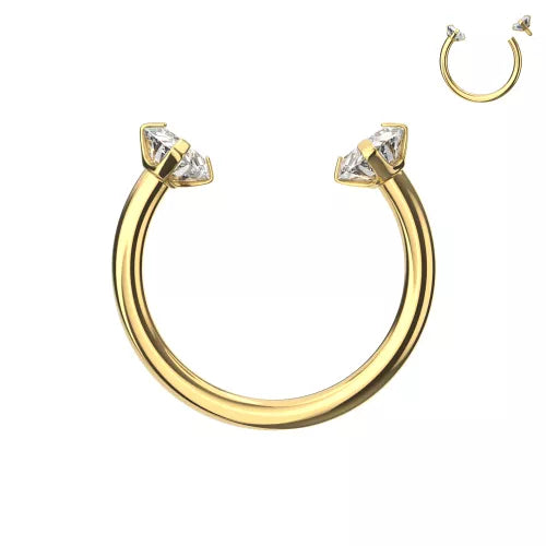 316L Surgical Steel CZ End Circular Barbell Ring – 18G (1.0mm) 8mm