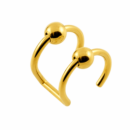 Gold Anodized 316L Surgical Steel Clip-On Bar Closure Ring