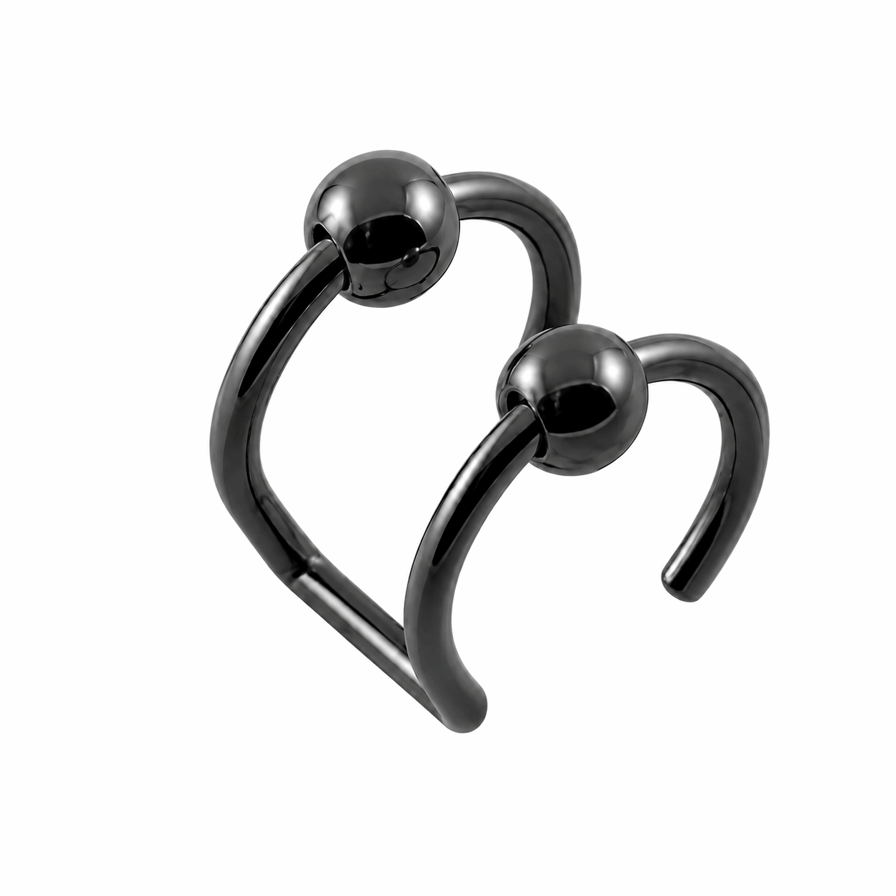 Black Anodized 316L Surgical Steel Clip-On Bar Closure Ring
