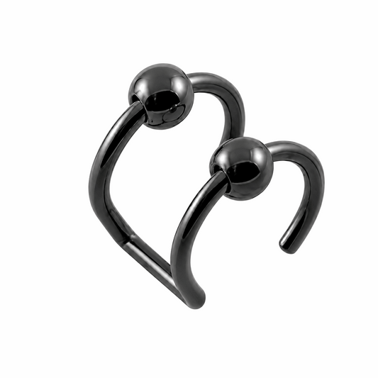 Black Anodized 316L Surgical Steel Clip-On Bar Closure Ring