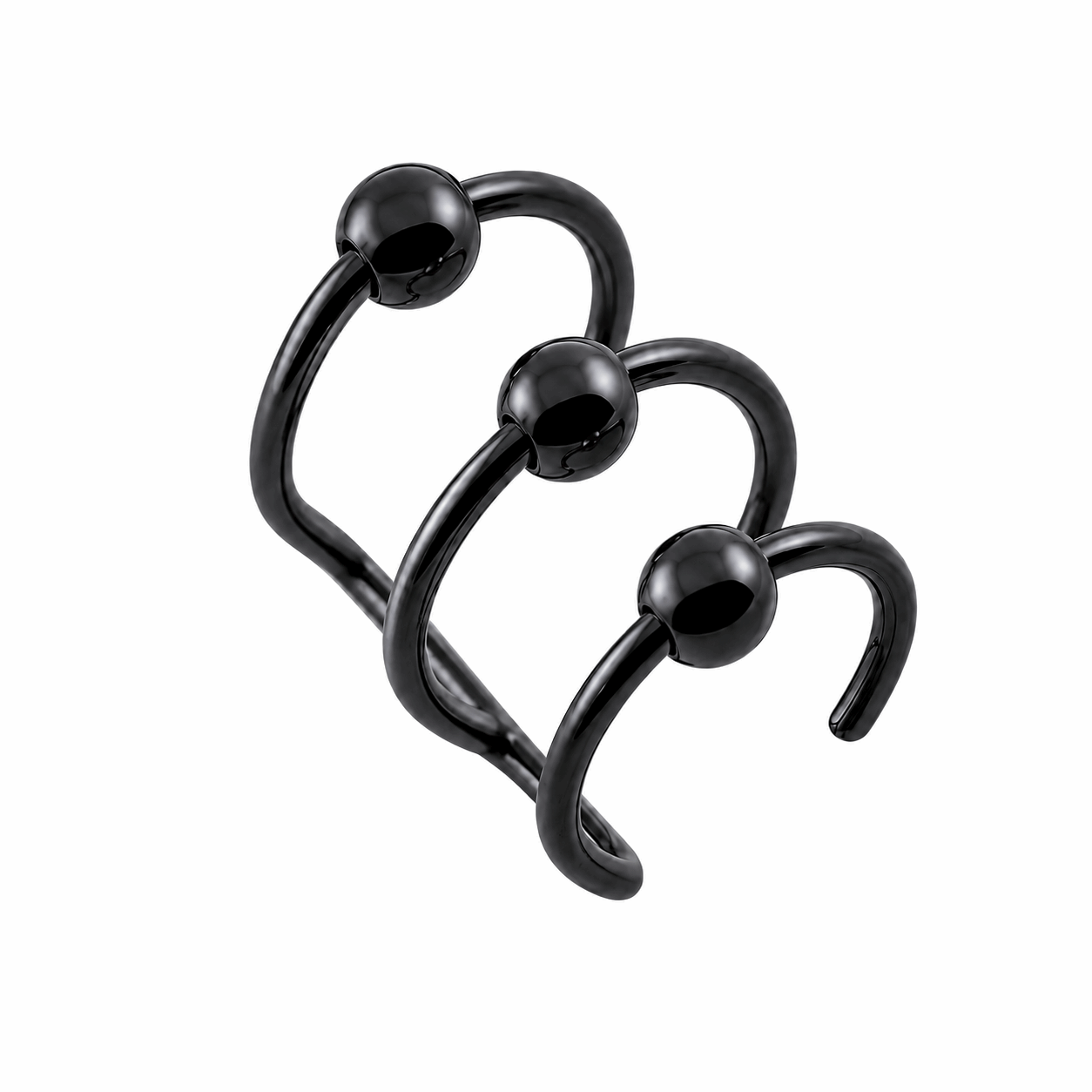 Black Anodized 316L Surgical Steel Clip-On Bar Closure Ring