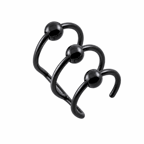 Black Anodized 316L Surgical Steel Clip-On Bar Closure Ring