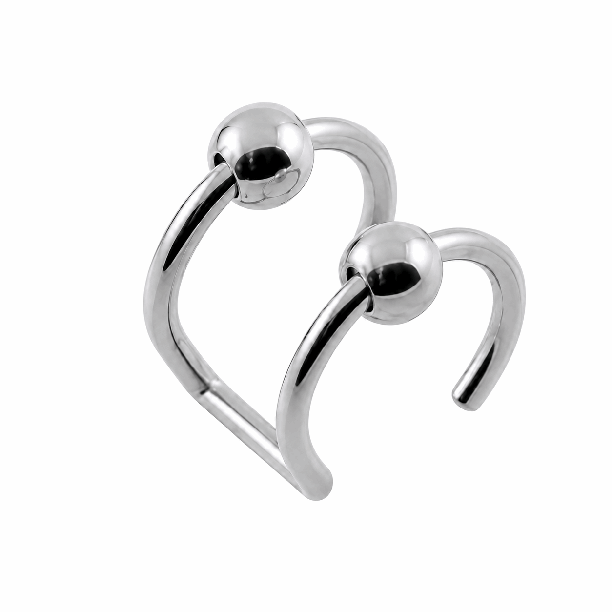 316L Surgical Steel Clip-On Bar Closure Ring for Ear & Lip Piercings