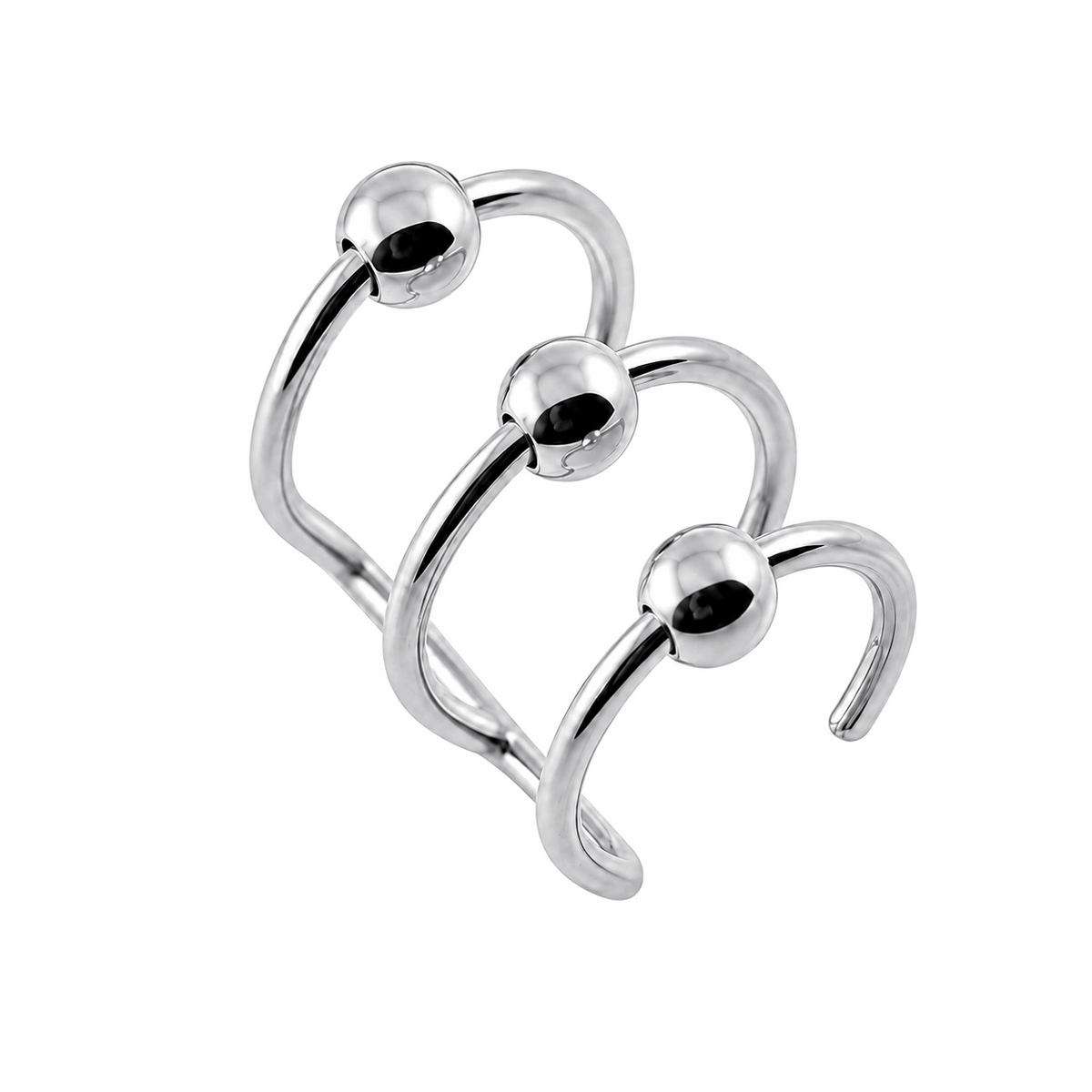 316L Surgical Steel Clip-On Bar Closure Ring for Ear & Lip Piercings