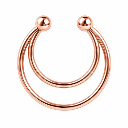 Surgical Steel Twin Circular Fake Septum Ring – 16G (1.2mm) 8mm