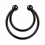 Surgical Steel Twin Circular Fake Septum Ring – 16G (1.2mm) 8mm