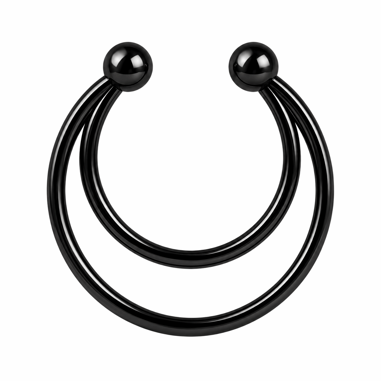 Surgical Steel Twin Circular Fake Septum Ring – 16G (1.2mm) 8mm