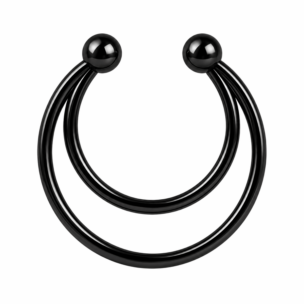 Surgical Steel Twin Circular Fake Septum Ring – 16G (1.2mm) 8mm