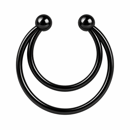 Surgical Steel Twin Circular Fake Septum Ring – 16G (1.2mm) 8mm