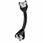Twisted Rope Eyebrow Ring with Prong Set CZ Stones – 16G (1.2mm)