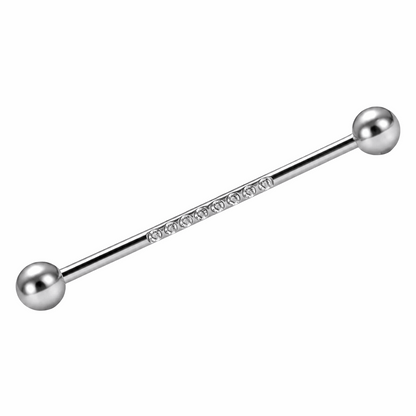316L Surgical Steel 8 Zircon Industrial Barbell Ear Piercing – 14G (1.6mm)