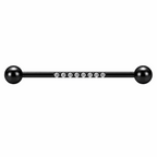 316L Surgical Steel 8 Zircon Industrial Barbell Ear Piercing – 14G (1.6mm)