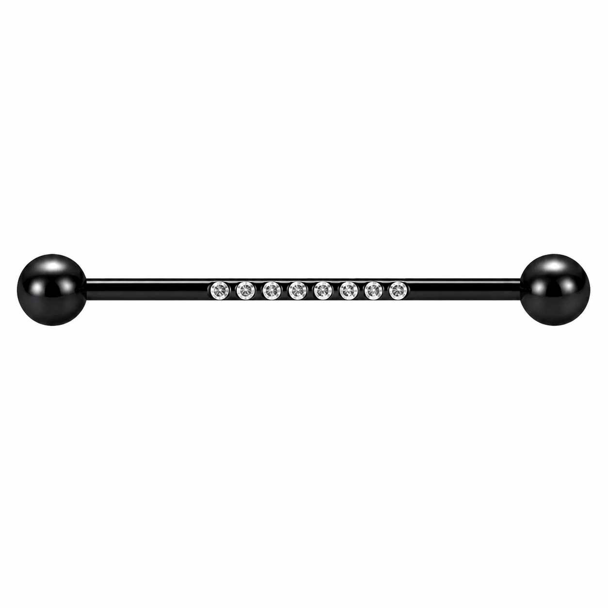 316L Surgical Steel 8 Zircon Industrial Barbell Ear Piercing – 14G (1.6mm)