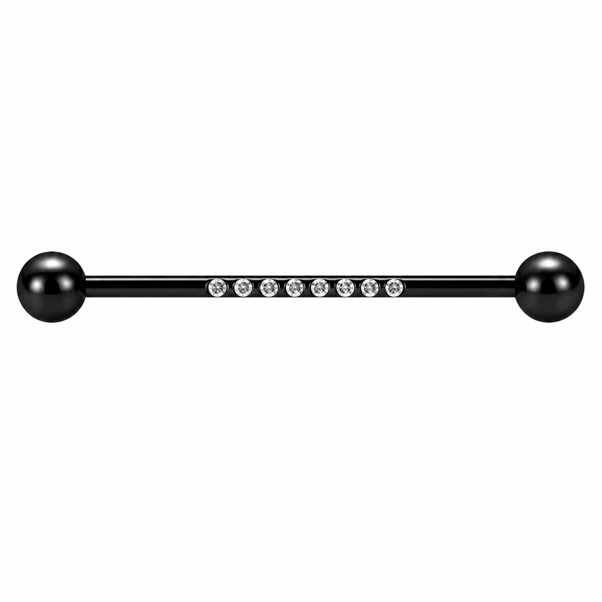 316L Surgical Steel 8 Zircon Industrial Barbell Ear Piercing – 14G (1.6mm)
