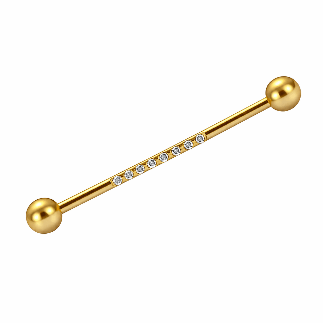 316L Surgical Steel 8 Zircon Industrial Barbell Ear Piercing – 14G (1.6mm)