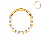 G23 Titanium Baguette Hinged Segment Clicker Ring – 16G (1.2mm) 8mm