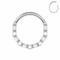 G23 Titanium Baguette Hinged Segment Clicker Ring – 16G (1.2mm) 8mm