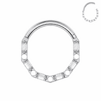 G23 Titanium Baguette Hinged Segment Clicker Ring – 16G (1.2mm) 8mm