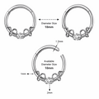 316L Surgical Steel CZ Duo Snake Front Facing Hinged Clicker Ring – 16G (1.2mm) 8mm & 10mm