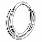 316L Surgical Steel Double Row Twisted Hinged Segment Clicker Ring – 16G (1.2mm) 8mm