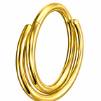 316L Surgical Steel Double Row Twisted Hinged Segment Clicker Ring – 16G (1.2mm) 8mm