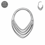 G23 Titanium Layered Teardrop Hinged Segment Clicker Ring – 16G (1.2mm) 8mm