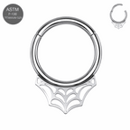 G23 Titanium Spider Web Hinged Clicker Ring – 16G (1.2mm) 8mm