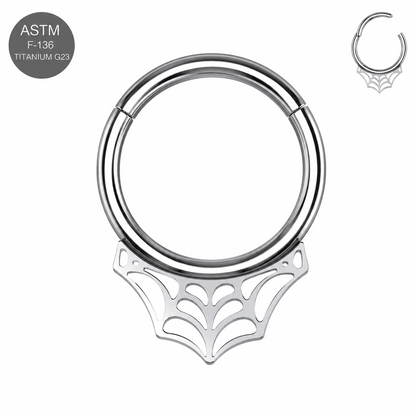 G23 Titanium Spider Web Hinged Clicker Ring – 16G (1.2mm) 8mm