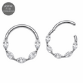 G23 Titanium Marquise CZ Hinged Segment Clicker Ring – 16G (1.2mm) 8mm