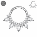 G23 Titanium Teardrop CZ Hinged Segment Clicker Ring – 16G (1.2mm) 8mm
