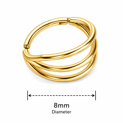 Triple Stack 316L Surgical Steel Hinged Segment Clicker Ring – 16G (1.2mm) 8mm & 10mm