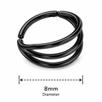 Triple Stack 316L Surgical Steel Hinged Segment Clicker Ring – 16G (1.2mm) 8mm & 10mm