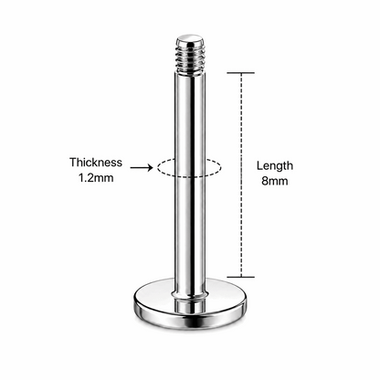 316L Surgical Steel Threaded Labret Accessories – 16G (1.2mm)