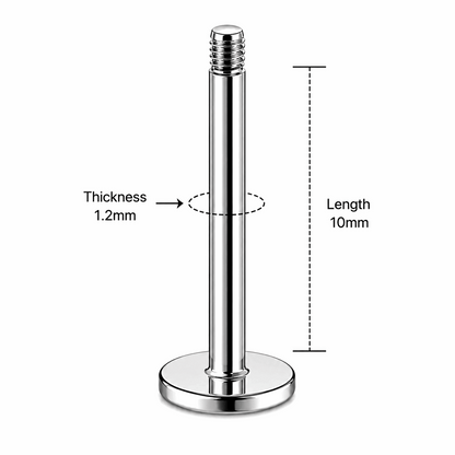 316L Surgical Steel Threaded Labret Accessories – 16G (1.2mm)