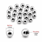 316L Surgical Steel Threaded Ball Accessories – 16G (1.2mm)