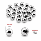 316L Surgical Steel Threaded Ball Accessories – 16G (1.2mm)