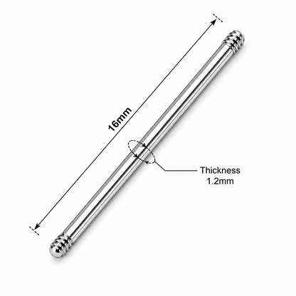 316L Surgical Steel Threaded Straight Barbell Accessories – 14G (1.6mm) & 16G (1.2mm)