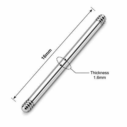 316L Surgical Steel Threaded Straight Barbell Accessories – 14G (1.6mm) & 16G (1.2mm)