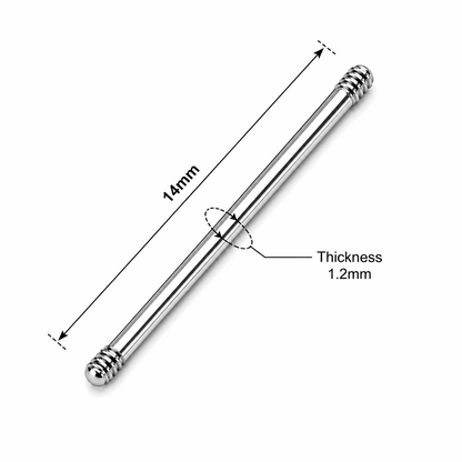316L Surgical Steel Threaded Straight Barbell Accessories – 14G (1.6mm) & 16G (1.2mm)