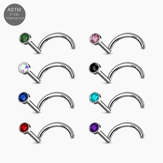 G23 Titanium Bezel Set CZ Nose Screw – 20G (0.8mm)