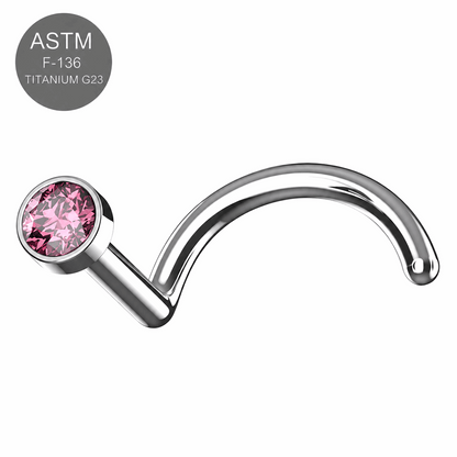 G23 Titanium Bezel Set CZ Nose Screw – 20G (0.8mm)