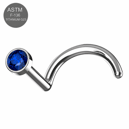 G23 Titanium Bezel Set CZ Nose Screw – 20G (0.8mm)