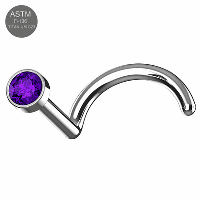 G23 Titanium Bezel Set CZ Nose Screw – 20G (0.8mm)