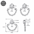 G23 Titanium CZ Linked Chain Threadless Pin Top – 18G & 16G Compatible