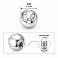 316L Surgical Steel Flat Jeweled Ball Accessories – 16G (1.2mm)