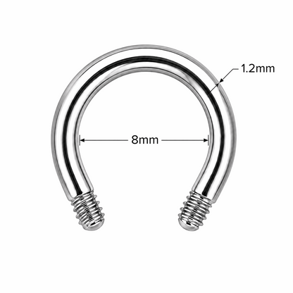 316L Surgical Steel Threaded Circular Barbell Accessories – 16G (1.2mm)